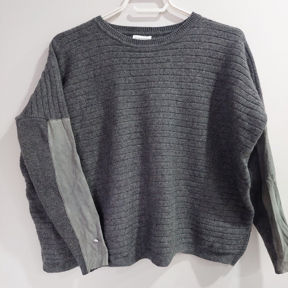 Club Monaco Cashmere Batwing Sleeve Leather Elbow Sweater, Women's Size XS